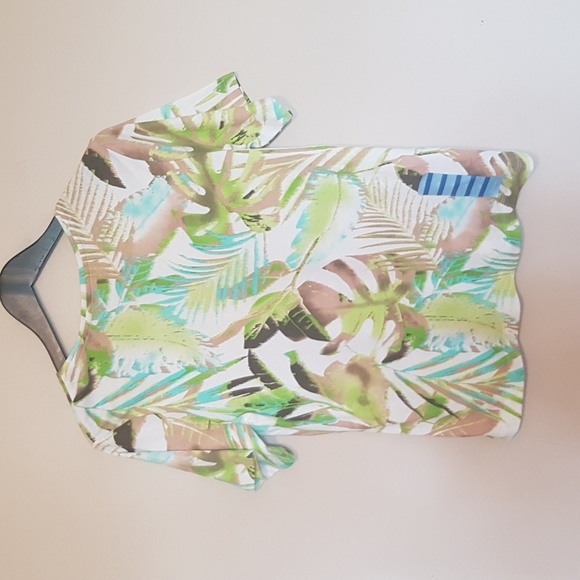 NWT Penmans aqua and lime tropical print tee shirt - Picture 3 of 3